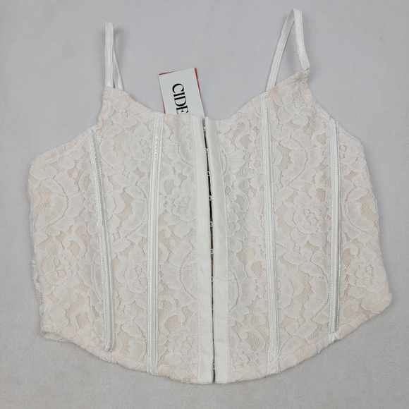 Cider Tops - CIDER Lace Bustier Corset Crop Top
